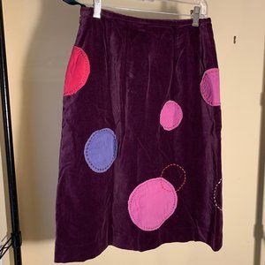 Boden Velour circle embroidered skirt